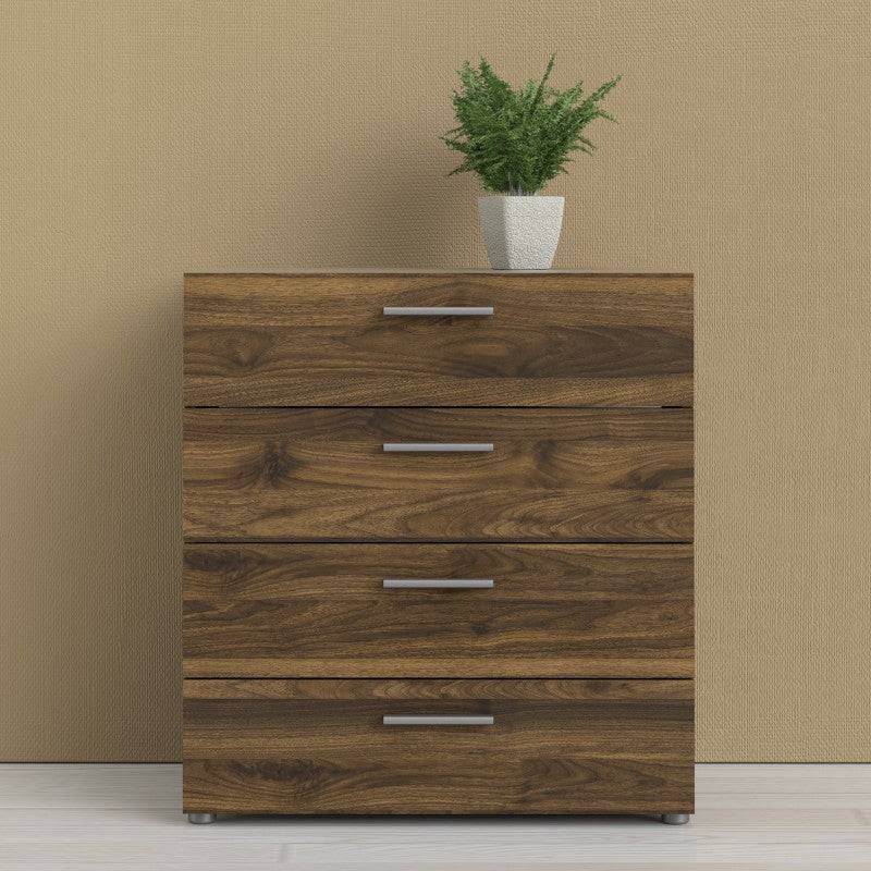 Pepe Woodgrain Black 4 Drawer Chest of Drawers - Price Crash Furniture