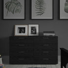 Pepe Woodgrain Black 8 Drawer (4+4) Chest of Drawers - Price Crash Furniture