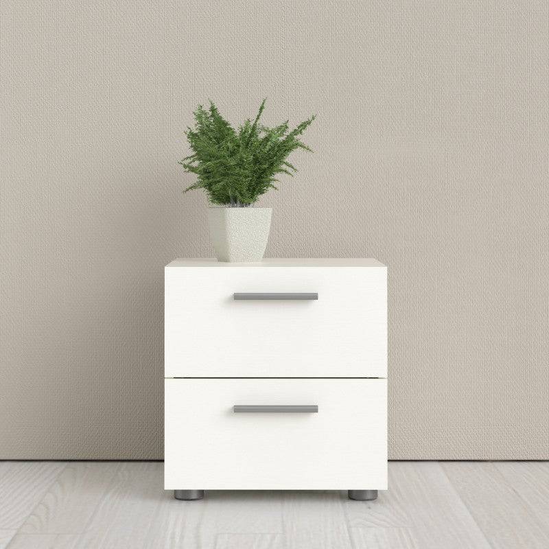 Pepe Woodgrain White 2 Drawer Bedside Table - Price Crash Furniture