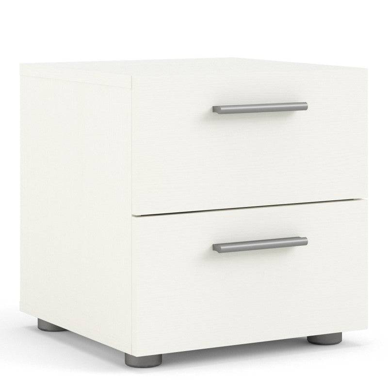 Pepe Woodgrain White 2 Drawer Bedside Table - Price Crash Furniture