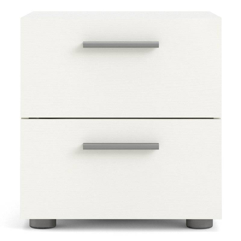 Pepe Woodgrain White 2 Drawer Bedside Table - Price Crash Furniture