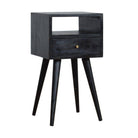 Petite Bedside Table in Washed Black Ash Finish - Price Crash Furniture