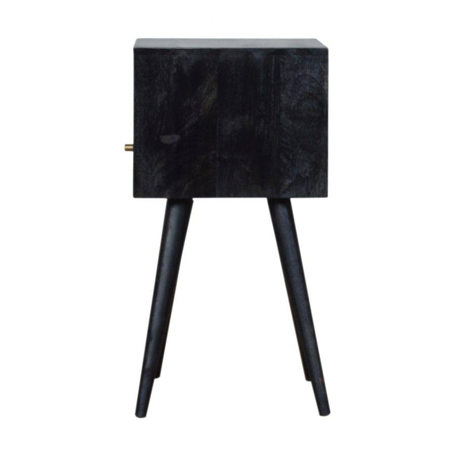 Petite Bedside Table in Washed Black Ash Finish - Price Crash Furniture