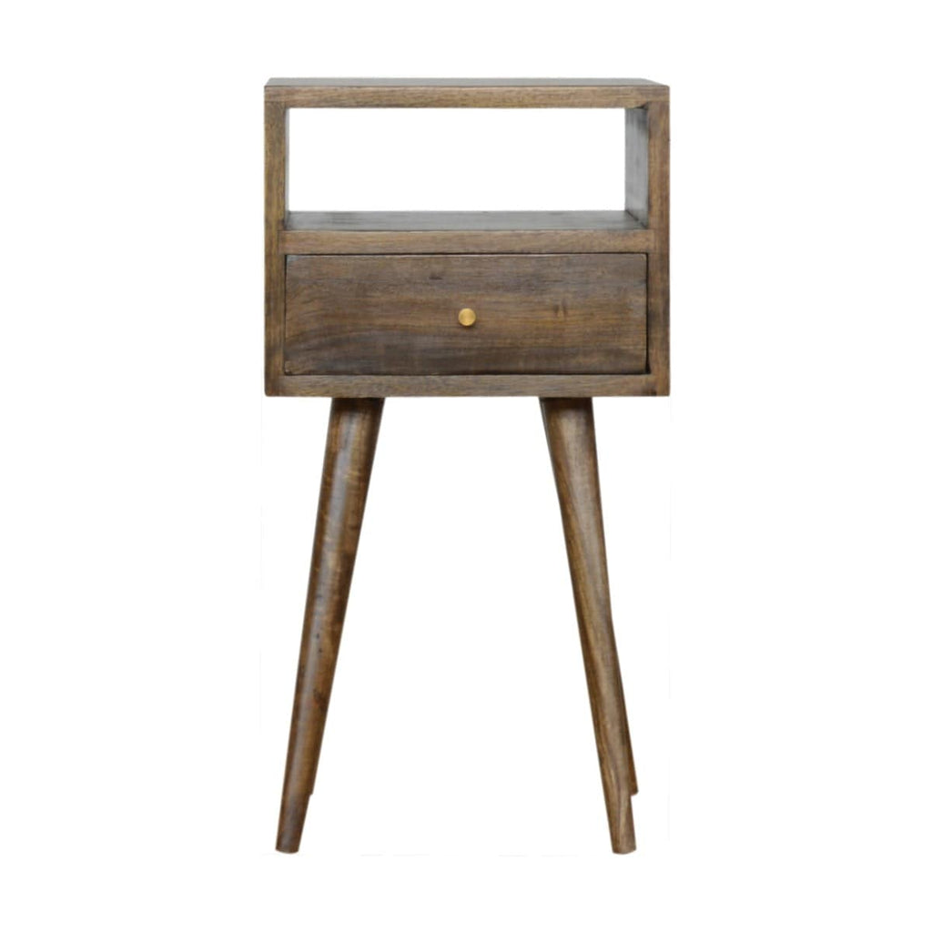 Petite Bedside Table in Washed Grey Finish - Price Crash Furniture