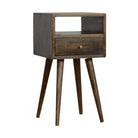 Petite Bedside Table in Washed Grey Finish - Price Crash Furniture