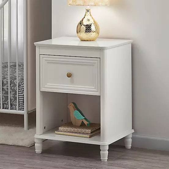 Piper 1 Drawer Bedside Table in Cream by Dorel - Price Crash Furniture