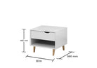 Pulford 1 Drawer Nightstand / Side Table in White by TAD - Price Crash Furniture