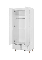 Pulford 2 Door 2 Drawer Wardrobe in White by TAD - Price Crash Furniture