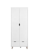 Pulford 2 Door 2 Drawer Wardrobe in White by TAD - Price Crash Furniture