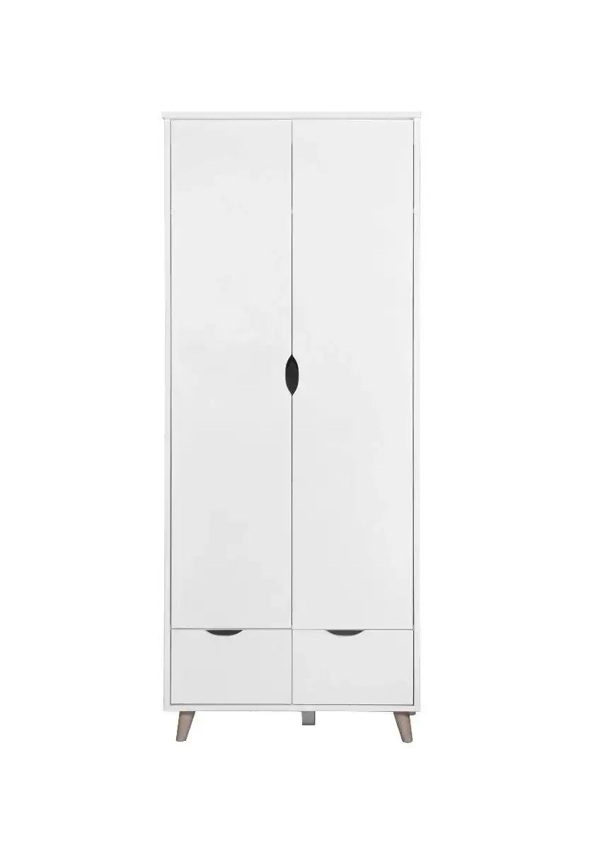 Pulford 2 Door 2 Drawer Wardrobe in White by TAD - Price Crash Furniture