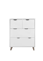 Pulford 4 Drawer Chest of Drawers in White by TAD - Price Crash Furniture