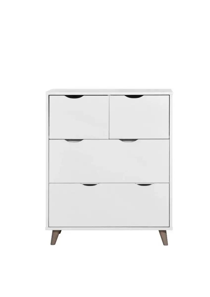 Pulford 4 Drawer Chest of Drawers in White by TAD - Price Crash Furniture