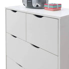 Pulford 4 Drawer Chest of Drawers in White by TAD - Price Crash Furniture