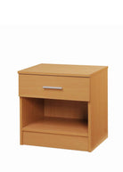 Rio Costa 1 Drawer Bedside Table in Beech by TAD - Price Crash Furniture