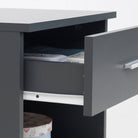 Rio Costa 1 Drawer Bedside Table in Dark Grey by TAD - Price Crash Furniture