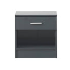 Rio Costa 1 Drawer Bedside Table in Dark Grey by TAD - Price Crash Furniture