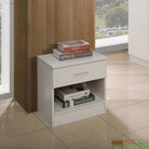 Rio Costa 1 Drawer Bedside Table in White by TAD - Price Crash Furniture