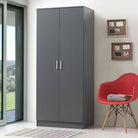 Rio Costa 2 Door Wardrobe in Dark Grey by TAD - Price Crash Furniture