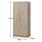 Rio Costa 2 Door Wardrobe in Sonoma Oak by TAD - Price Crash Furniture