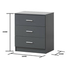 Rio Costa 3 Drawer Chest of Drawers in Dark Grey by TAD - Price Crash Furniture