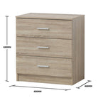 Rio Costa 3 Drawer Chest of Drawers in Sonoma Oak by TAD - Price Crash Furniture