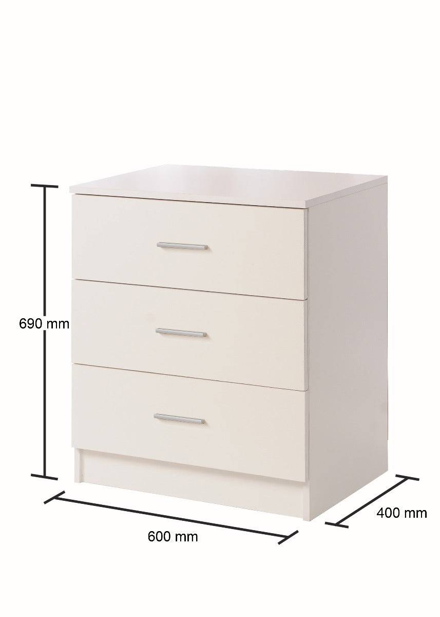 Rio Costa 3 Drawer Chest of Drawers in White by TAD - Price Crash Furniture