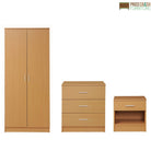 Rio Costa 3 Piece Bedroom Set in Beech: Wardrobe, Nightstand, Chest of Drawers - Price Crash Furniture