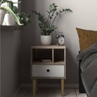 Rome Bedside Table 1 Drawer in Jackson Hickory Oak with White - Price Crash Furniture