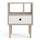 Rome Bedside Table 1 Drawer in Jackson Hickory Oak with White - Price Crash Furniture