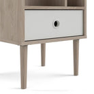 Rome Bedside Table 1 Drawer in Jackson Hickory Oak with White - Price Crash Furniture