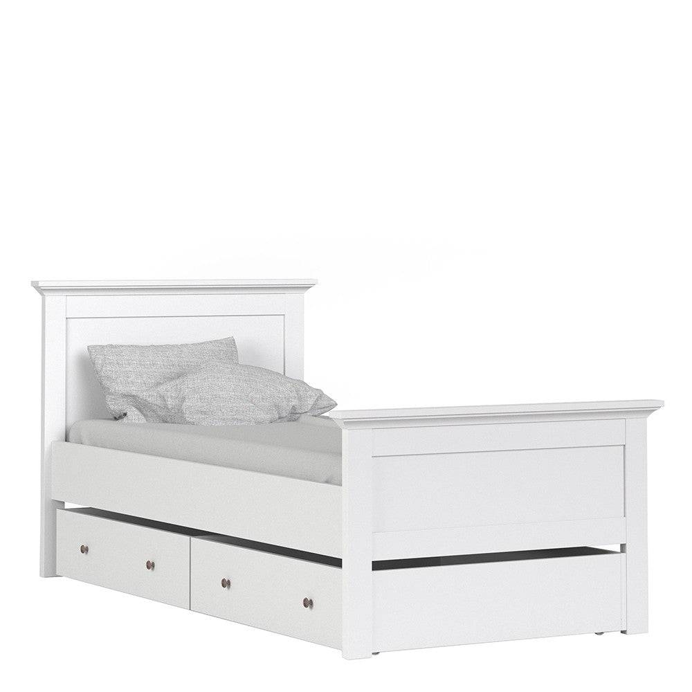 Ry 2 Drawer Bedside Table Cabinet in Matt White - Price Crash Furniture