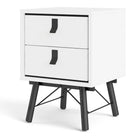 Ry 2 Drawer Bedside Table Cabinet in Matt White - Price Crash Furniture