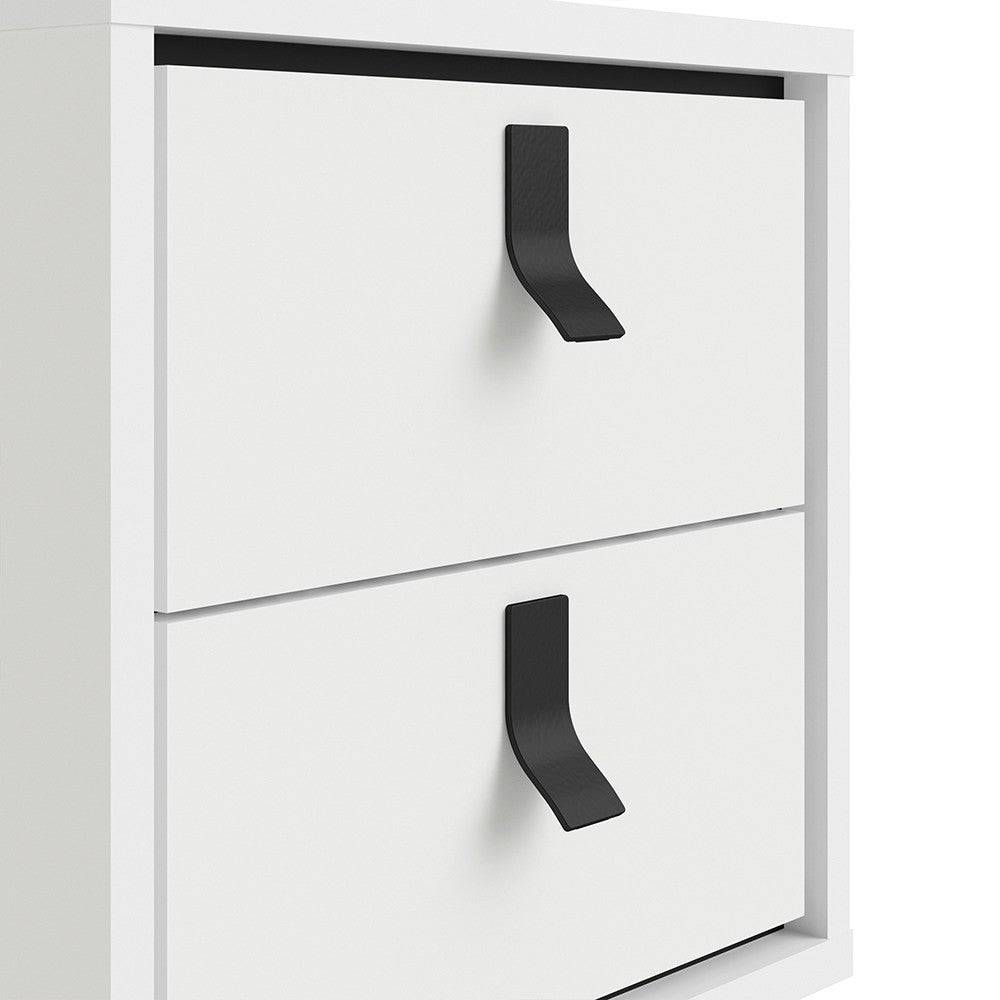 Ry 2 Drawer Bedside Table Cabinet in Matt White - Price Crash Furniture