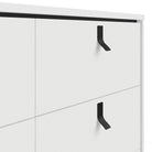 Ry Large Wide Double Chest of Drawers 6 Drawers in Matt Black & Walnut - Price Crash Furniture