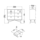 Ry Large Wide Double Chest of Drawers 6 Drawers in Matt White - Price Crash Furniture