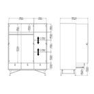 Ry Large Wide Triple Wardrobe 3 Doors + 3 Drawers in Matt White - Price Crash Furniture