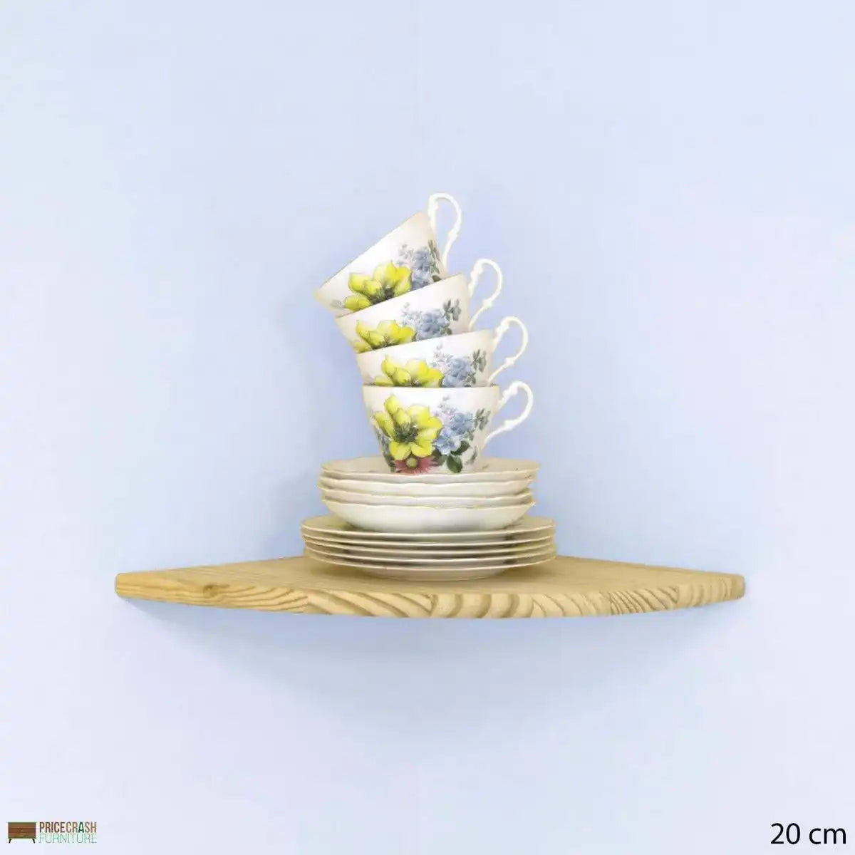 Simple and Natural Corner Wall Shelf 20cm in Solid Wood by Core - Price Crash Furniture