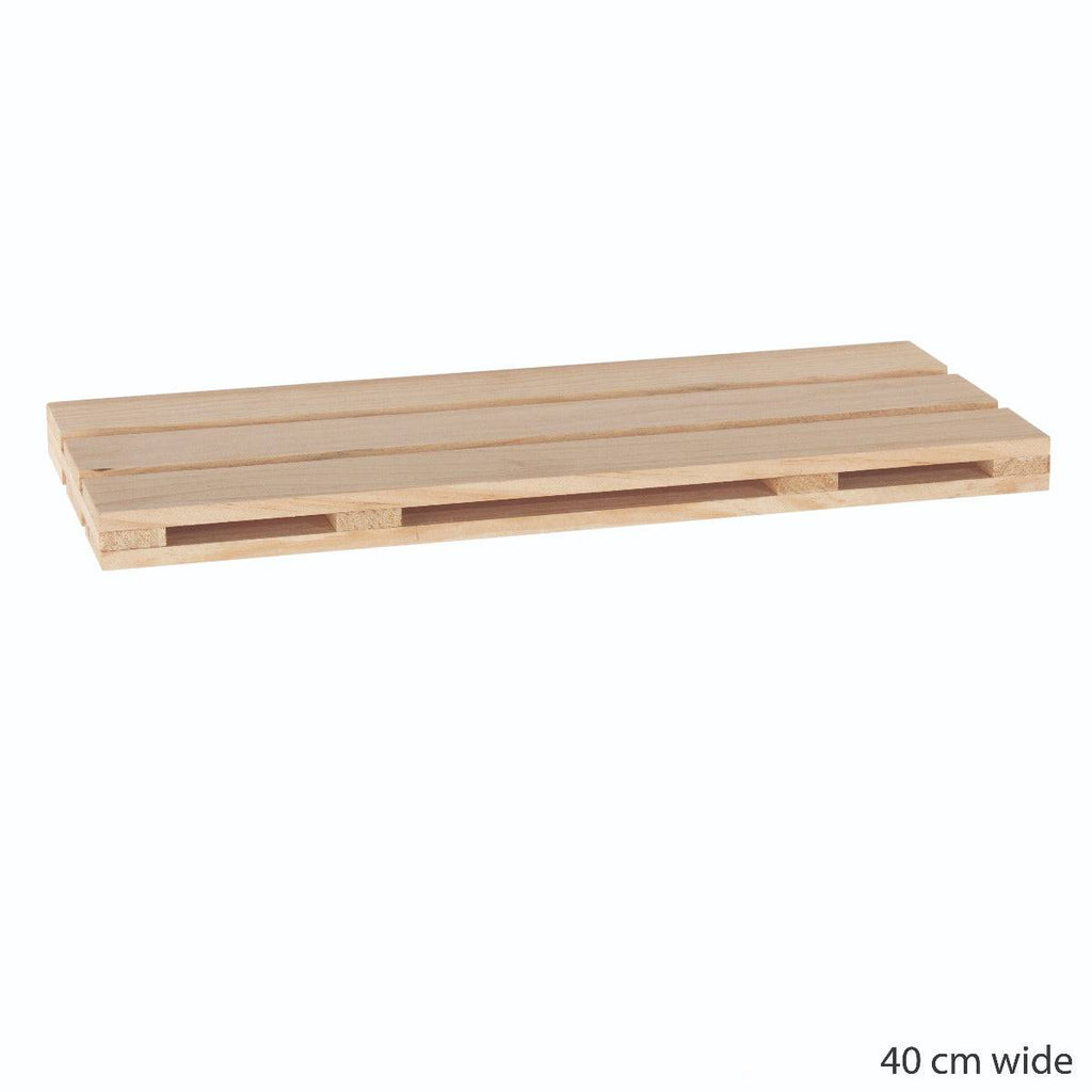 Simple and Natural Pallet Style 40cm Floating Shelf Kit in Sanded Wood by Core - Price Crash Furniture