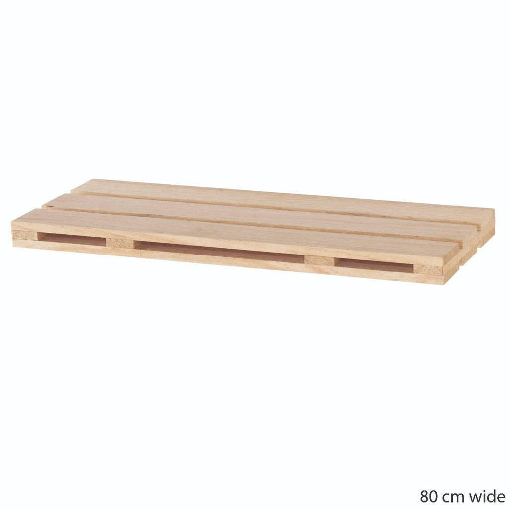 Simple and Natural Pallet Style 80cm Floating Shelf Kit in Sanded Wood by Core - Price Crash Furniture