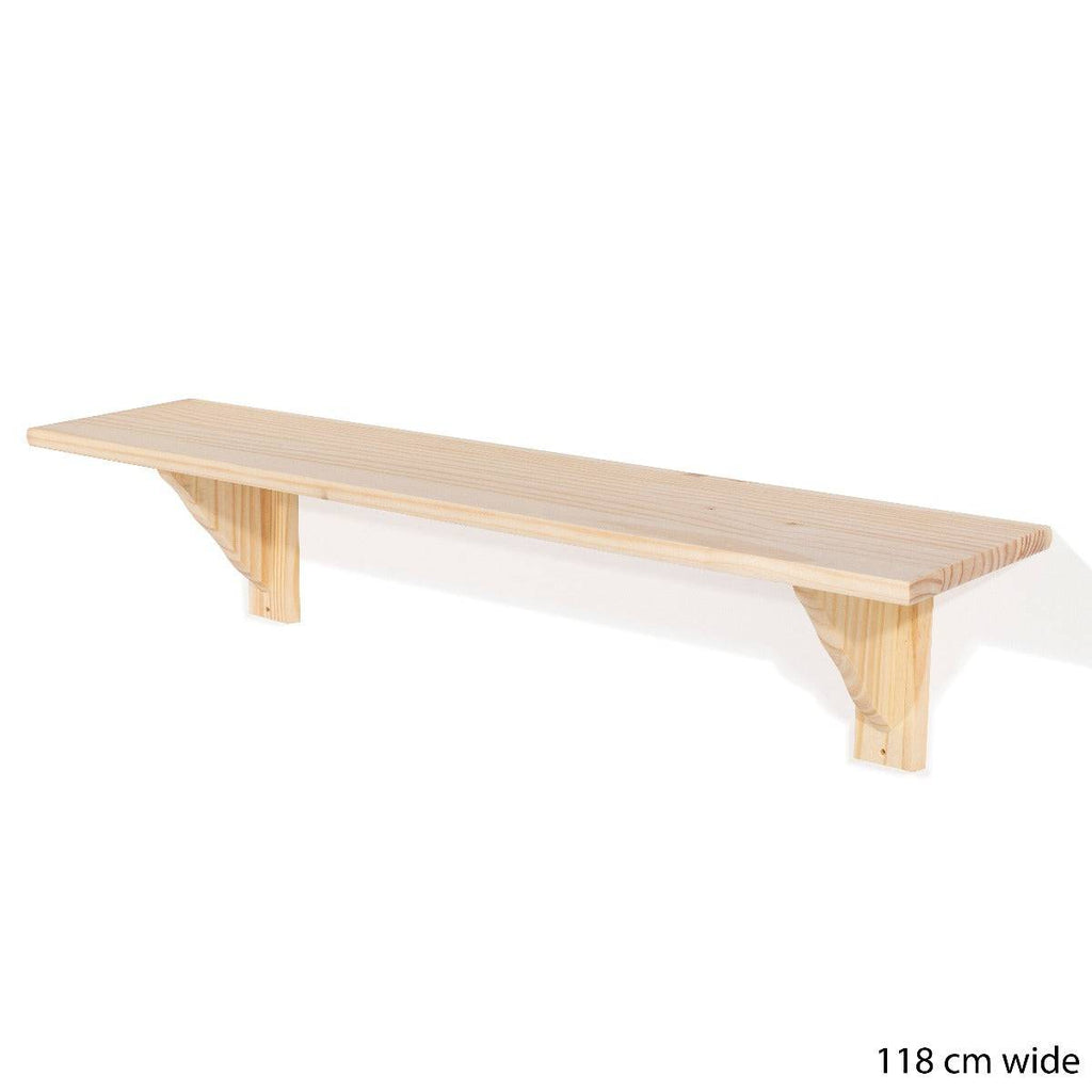 Simple and Natural Wall Shelf 118cm in Solid Wood by Core - Price Crash Furniture