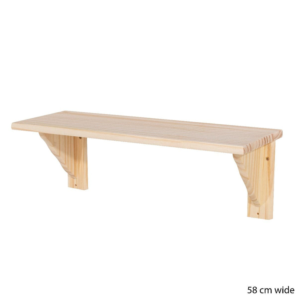 Simple and Natural Wall Shelf 58cm in Solid Wood by Core - Price Crash Furniture