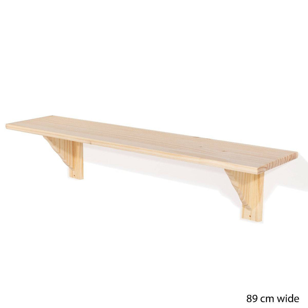 Simple and Natural Wall Shelf 89cm in Solid Wood by Core - Price Crash Furniture