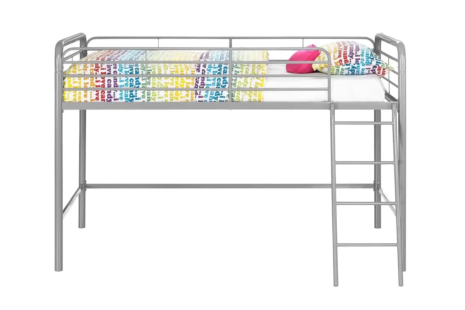 Single Mid-sleeper Bunk Bed in Grey Metal by Dorel - Price Crash Furniture
