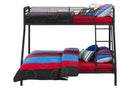 Single over Double Bunk Bed in Black Metal by Dorel - Price Crash Furniture