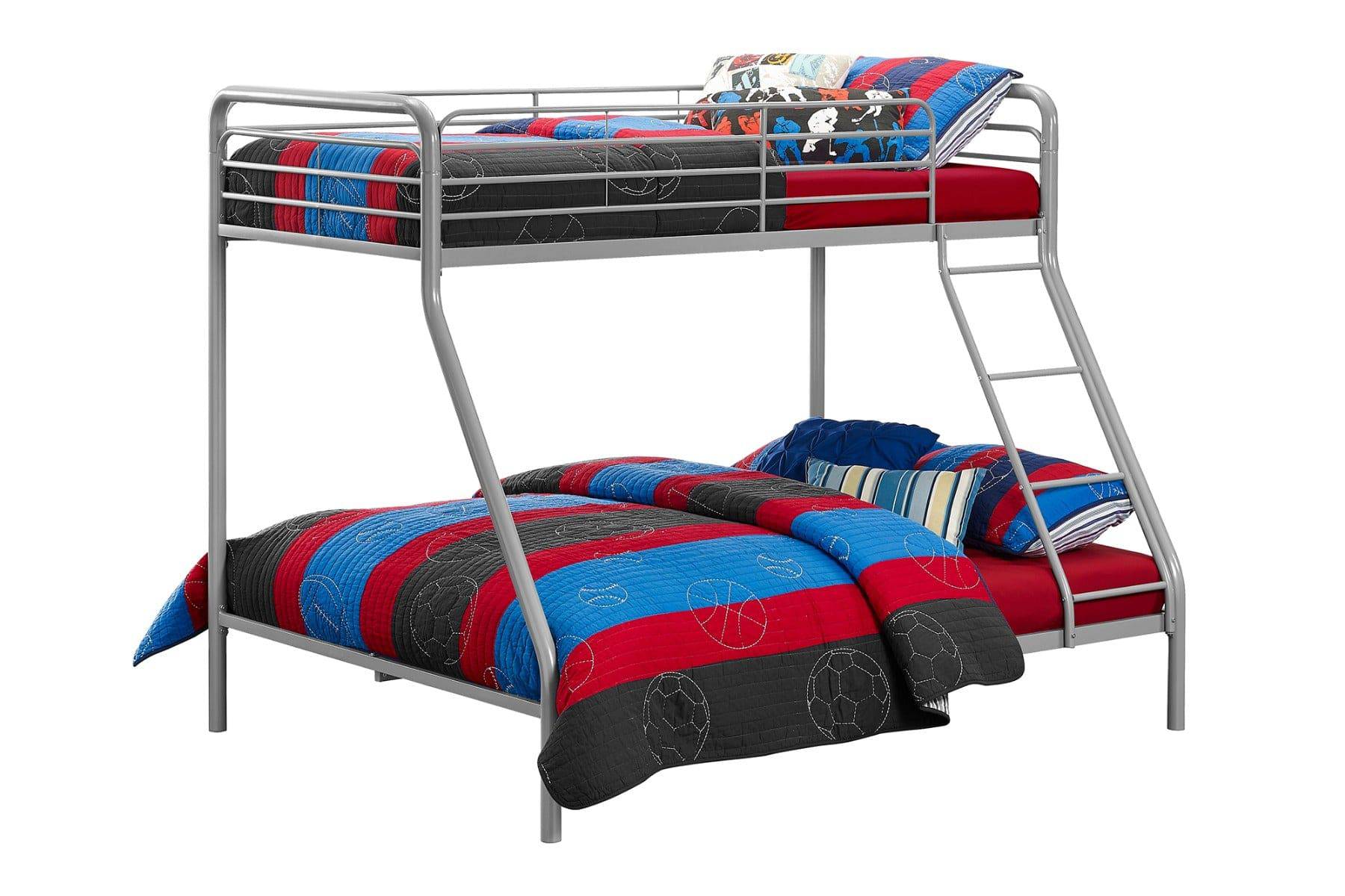 Single over Double Bunk Bed in Grey Metal by Dorel - Price Crash Furniture