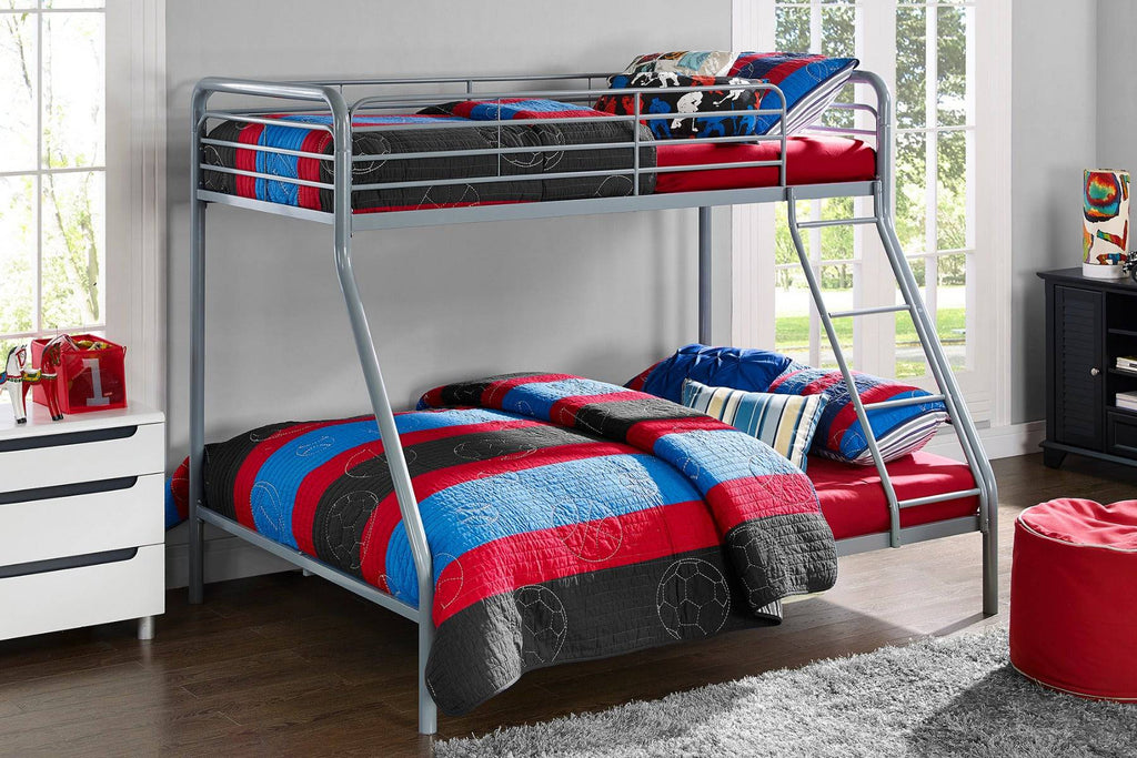 Single over Double Bunk Bed in Grey Metal by Dorel - Price Crash Furniture