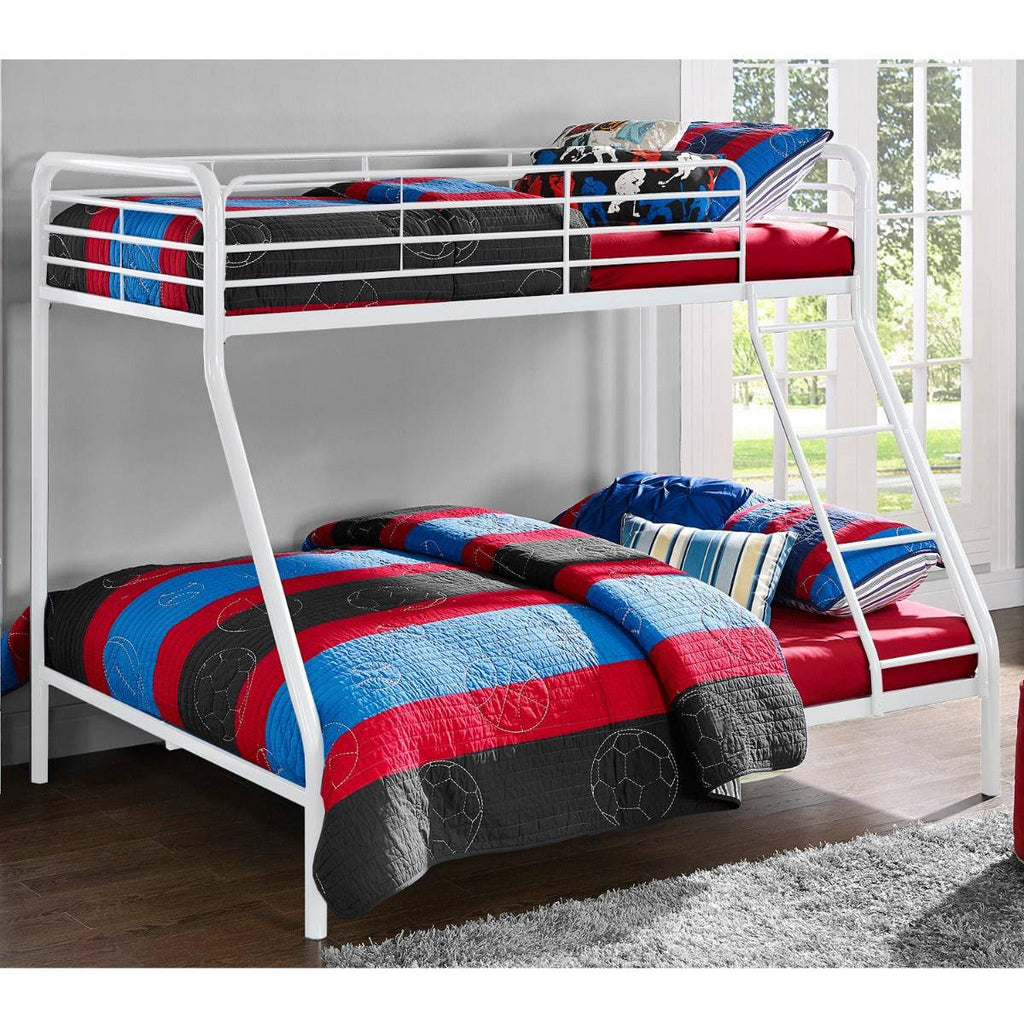 Single over Double Bunk Bed in White Metal by Dorel - Price Crash Furniture