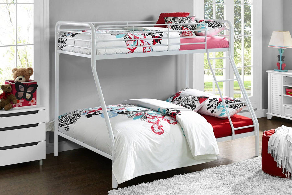 Single over Double Bunk Bed in White Metal by Dorel - Price Crash Furniture