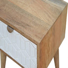 Sleek Screen Print Drawer Front Bedside Table - Price Crash Furniture