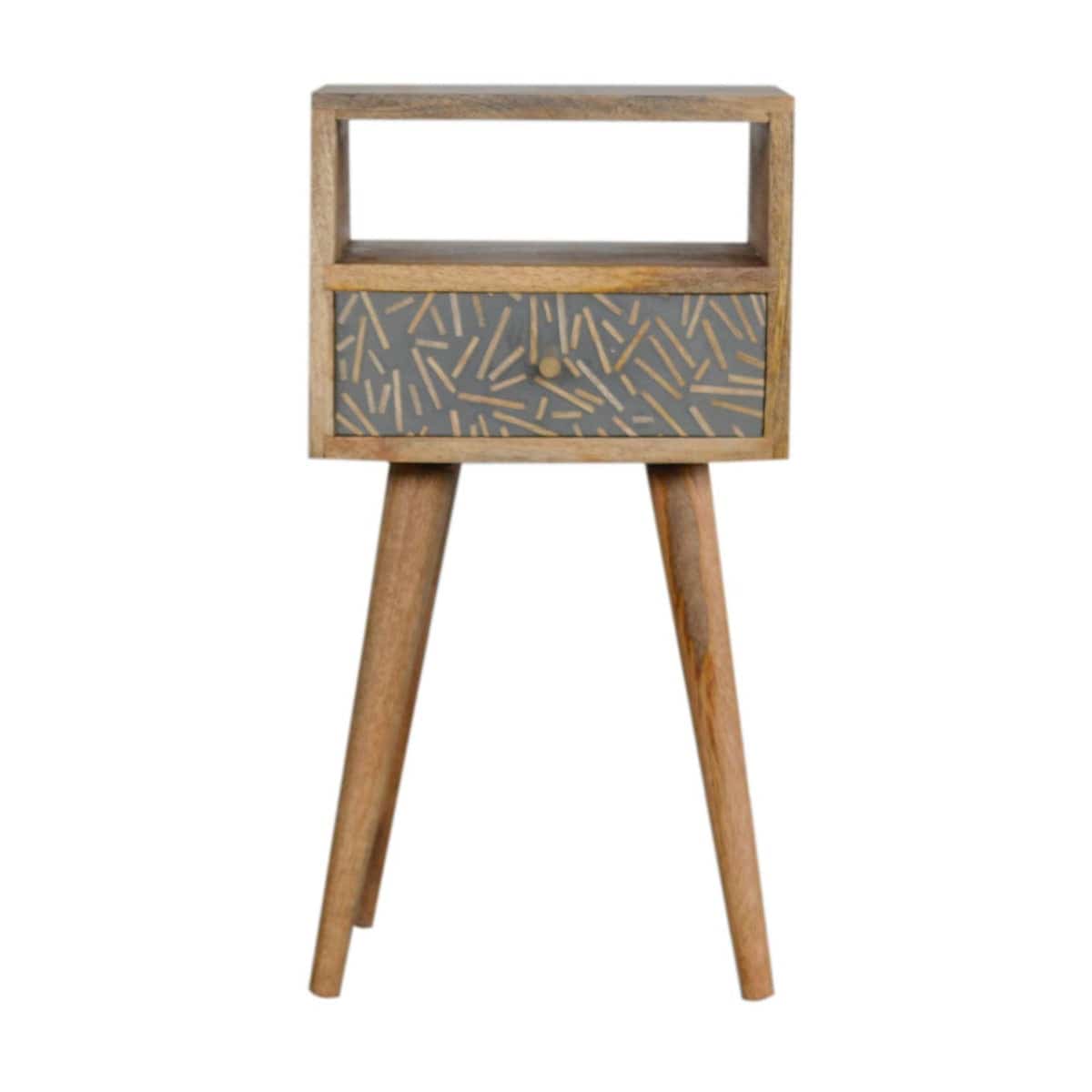 Small Chestnut Finish Bedside Table Unit - Price Crash Furniture